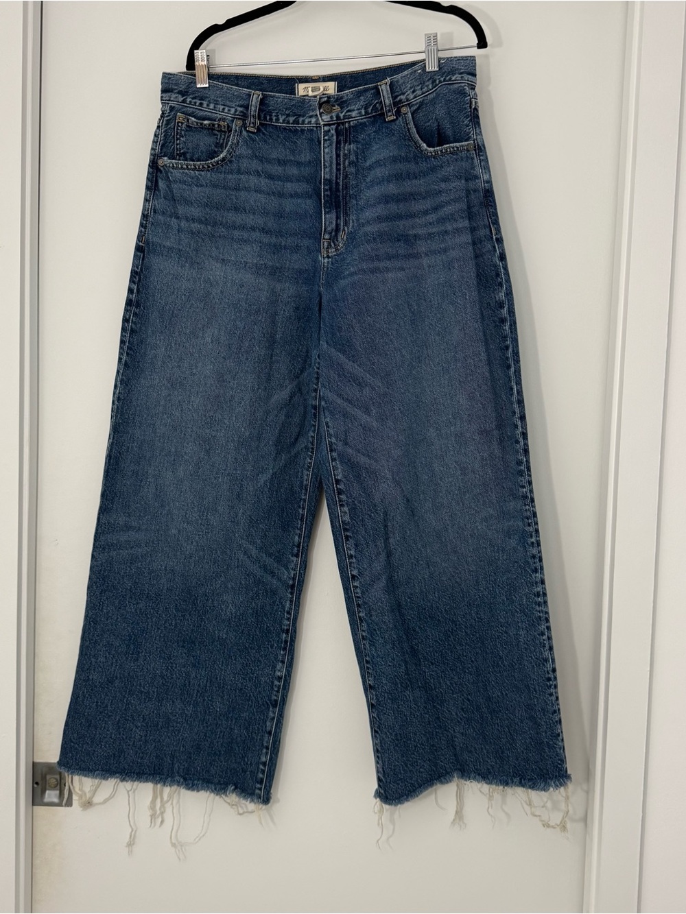 Madewell Superwide Leg Frayed Jeans Sz 31 Relaxed Baggy 90s Vintage Contemporary